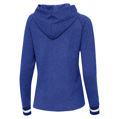 Indianapolis Colts Antigua Women's Trek Raglan Pullover Hoodie - Heather Royal on sale