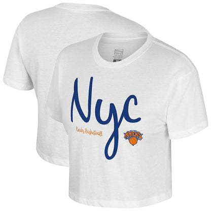 New York Knicks Stadium Essentials Cropped Third Quarter T-Shirt - White sale
