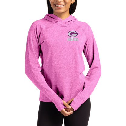 Green Bay Packers Cutter & Buck Women's Tonal Logo Adapt Knit Recycled Raglan Pullover Hoodie - Pink for sale