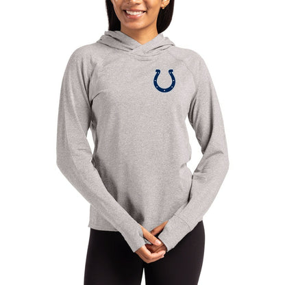 Indianapolis Colts Cutter & Buck Women's Primary Logo Adapt Knit Recycled Raglan Pullover Hoodie - Heather Gray discount