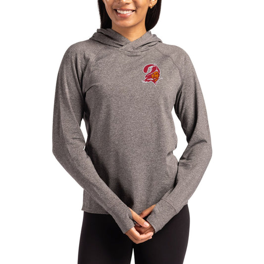 Tampa Bay Buccaneers Cutter & Buck Women's Throwback Logo Adapt Knit Recycled Raglan Pullover Hoodie - Heather Charcoal discount