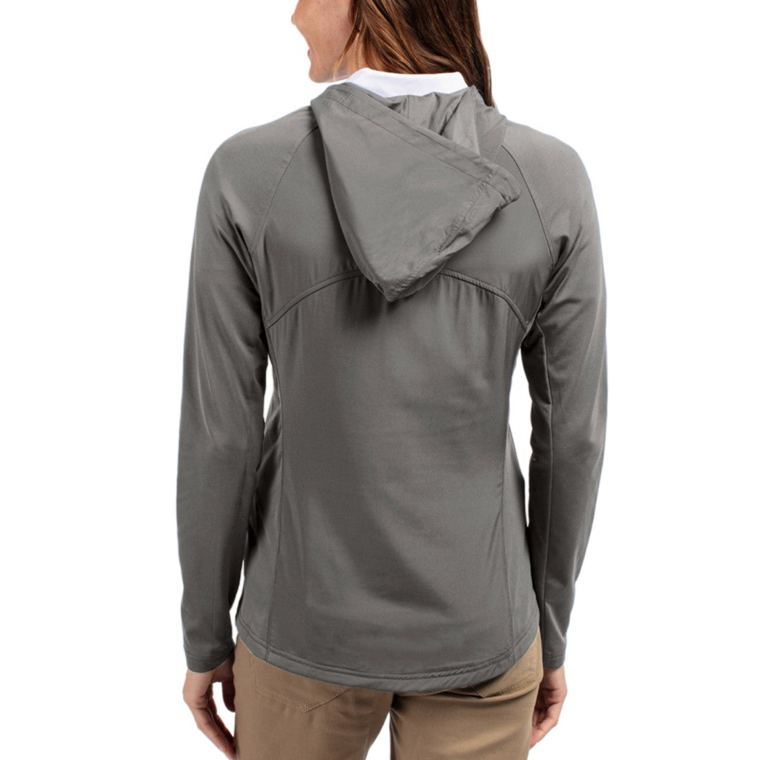 Green Bay Packers Cutter & Buck Women's Adapt Eco Knit Hybrid Recycled Raglan Full-Zip Hoodie Jacket - Gray online