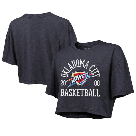 Oklahoma City Thunder Majestic Threads Women's Boxy Crop Top - Navy online