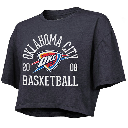 Oklahoma City Thunder Majestic Threads Women's Boxy Crop Top - Navy online