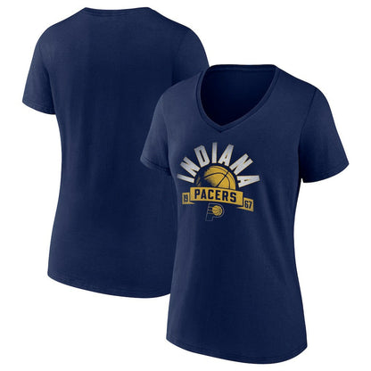 Indiana Pacers Women's '90s Graphic V-Neck T-Shirt - Navy on sale