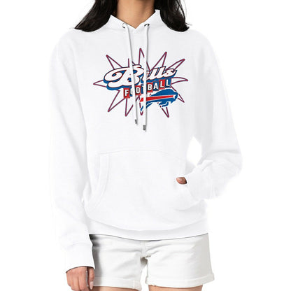 Buffalo Bills Starter Women's Drive-In Sign Pullover Hoodie - White on sale