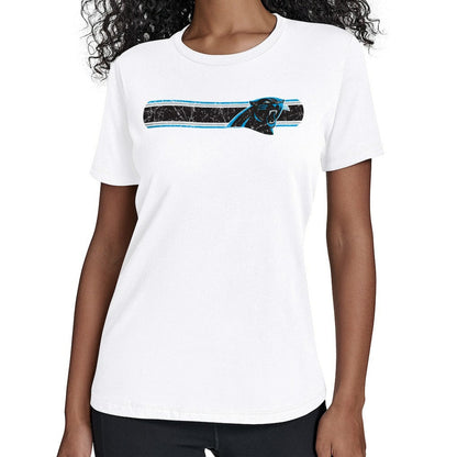 Carolina Panthers Starter Women's Team Stripe T-Shirt - White discount