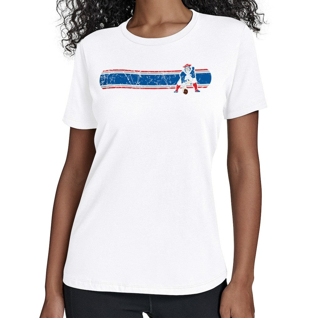 New England Patriots Starter Women's Throwback Team Stripe T-Shirt - White cheap
