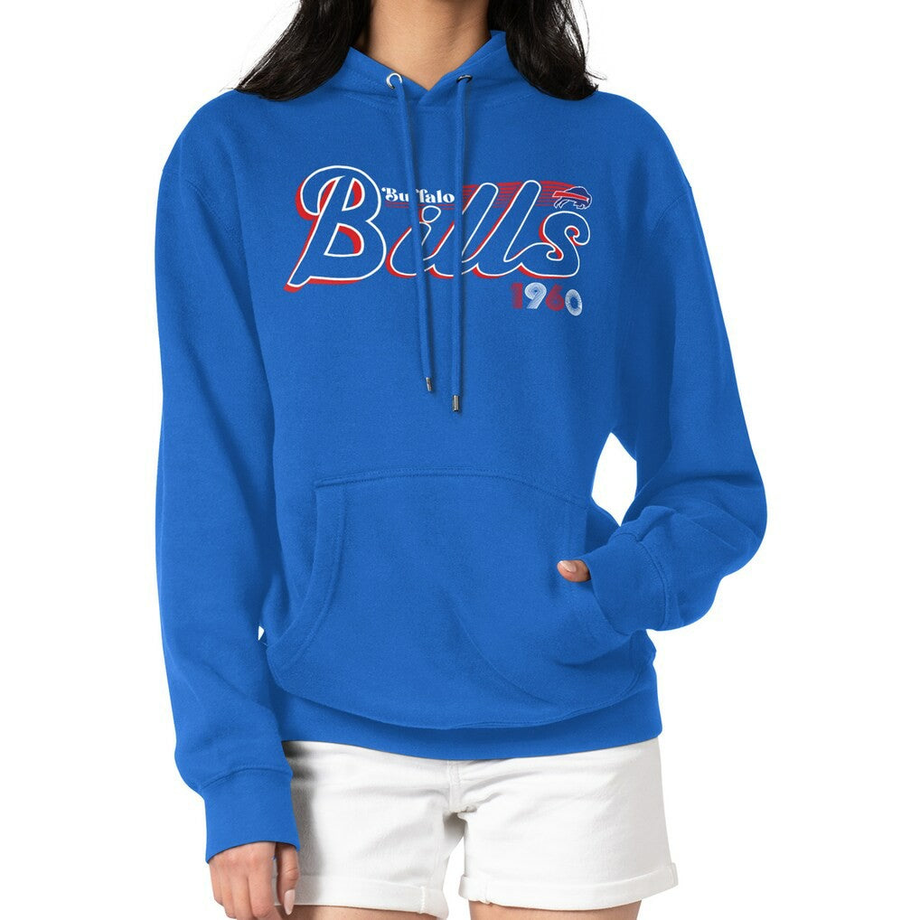 Buffalo Bills Starter Women's Groovy Script Pullover Hoodie - Royal cheap
