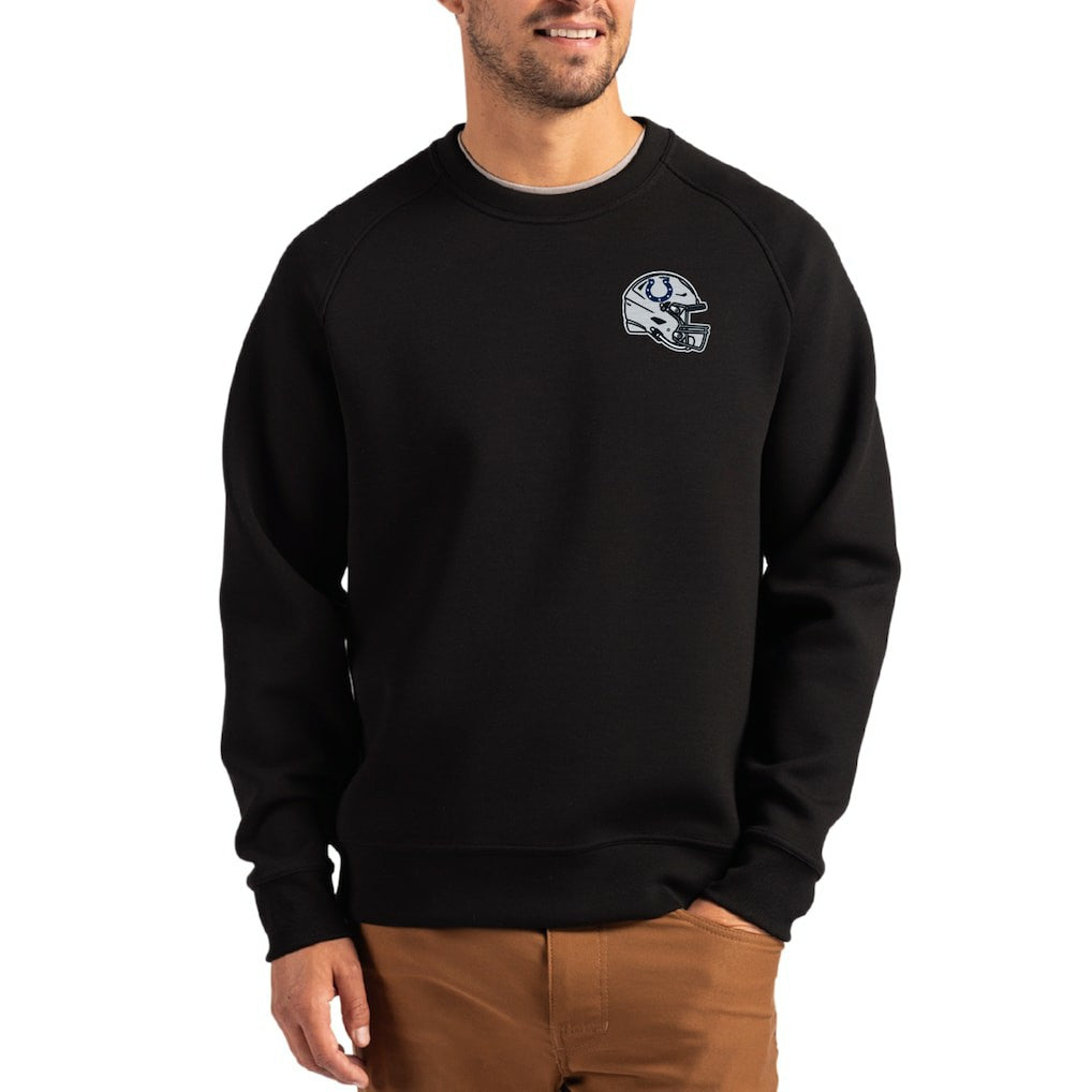 Indianapolis Colts Cutter & Buck Helmet Roam Recycled Raglan Pullover Sweatshirt - Black cheap