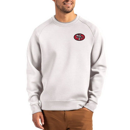 San Francisco 49ers Cutter & Buck Throwback Roam Recycled Raglan Pullover Sweatshirt - Gray on sale