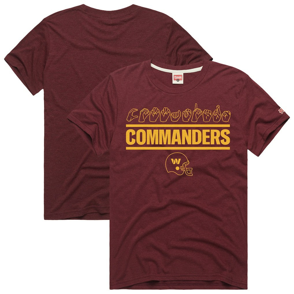 Washington Commanders Homage Unisex NFL ASL Collection by Love Sign Tri-Blend T-Shirt - Burgundy online