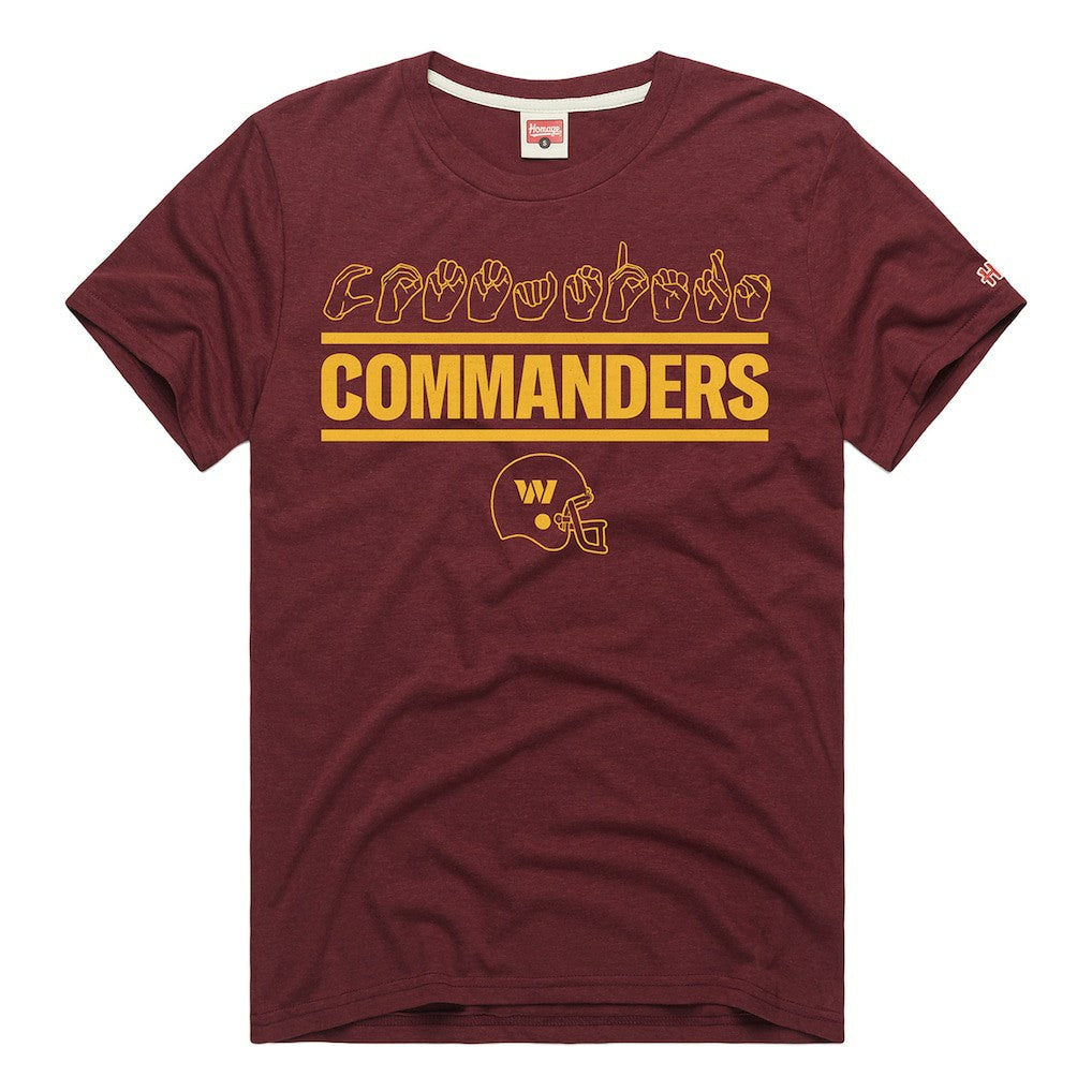 Washington Commanders Homage Unisex NFL ASL Collection by Love Sign Tri-Blend T-Shirt - Burgundy online