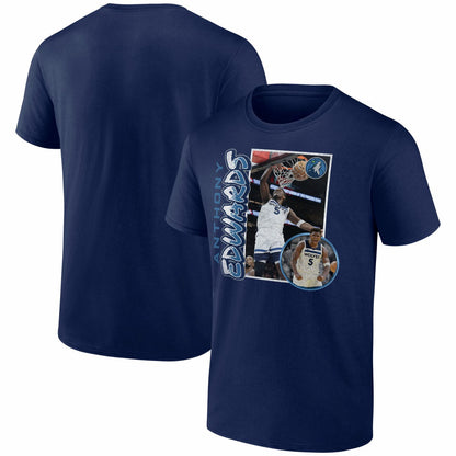 Anthony Edwards Minnesota Timberwolves '90s Player Graphic T-Shirt - Navy shop