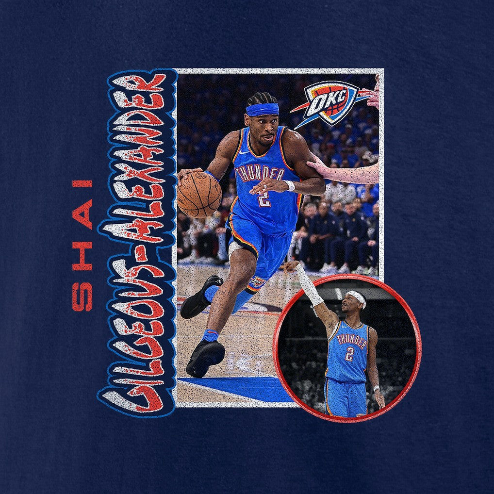Shai Gilgeous-Alexander Oklahoma City Thunder '90s Player Graphic T-Shirt - Navy online