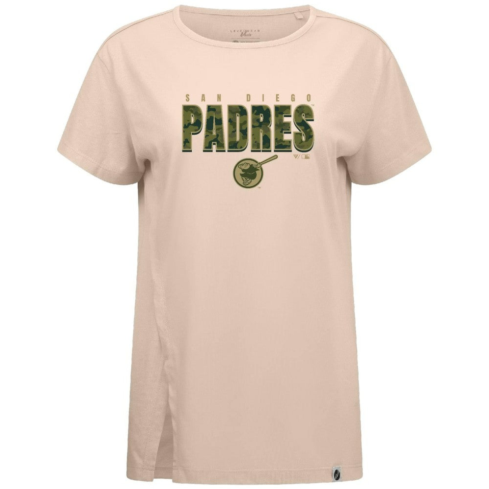 San Diego Padres Levelwear Women's Influx Protect W T-Shirt - Khaki