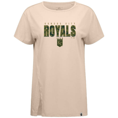 Kansas City Royals Levelwear Women's Influx Protect W T-Shirt - Khaki