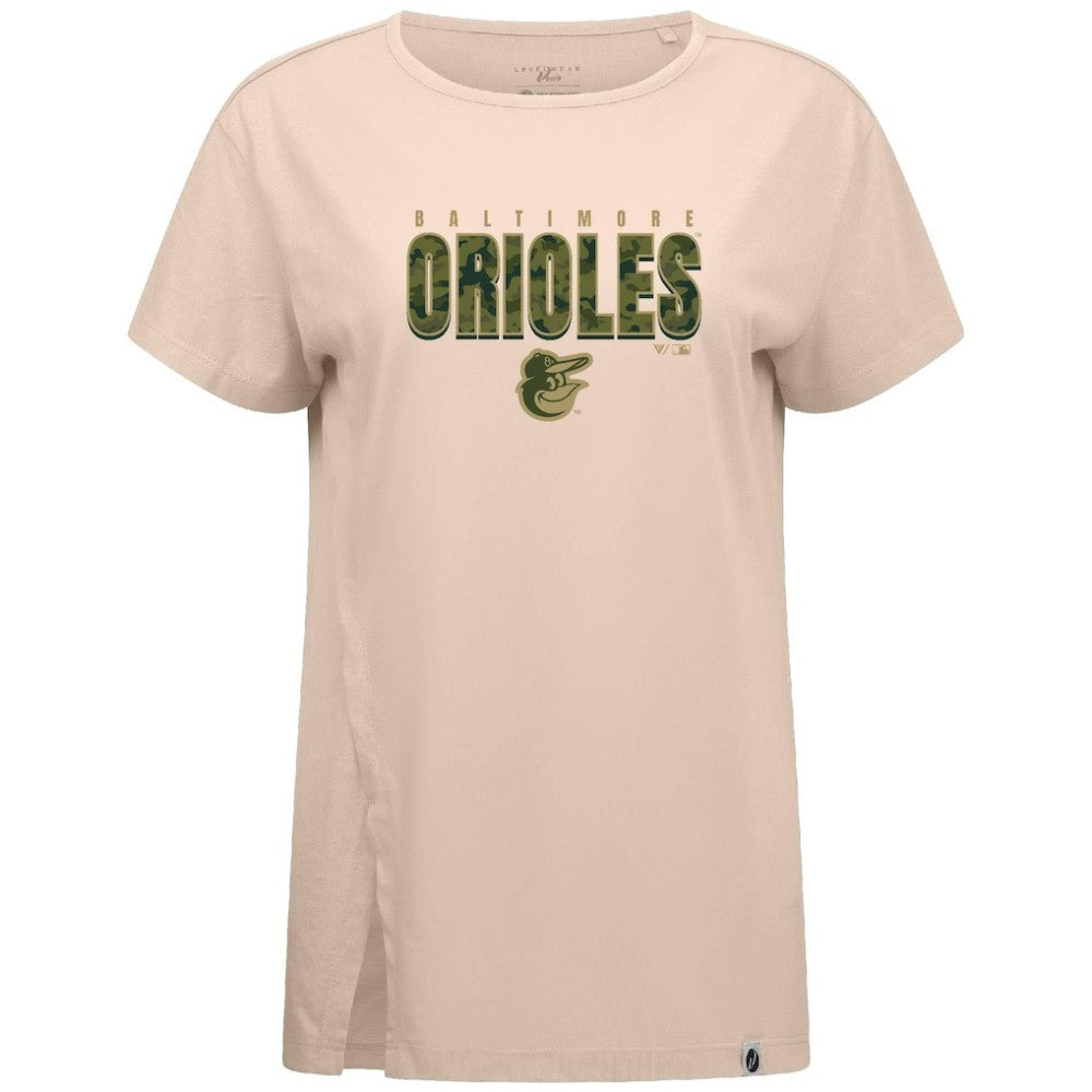 Baltimore Orioles Levelwear Women's Influx Protect W T-Shirt - Khaki