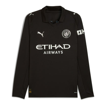 Manchester City 2025/26 Away Replica Long Sleeve Custom Jersey - Black | Puma cheap