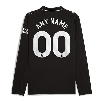 Manchester City 2025/26 Away Replica Long Sleeve Custom Jersey - Black | Puma cheap