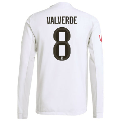 Federico Valverde Real Madrid 2025/26 Home Long Sleeve Jersey - White | Adidas cheap