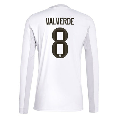 Federico Valverde Real Madrid 2025/26 Home Replica Long Sleeve Jersey - White | Adidas discount