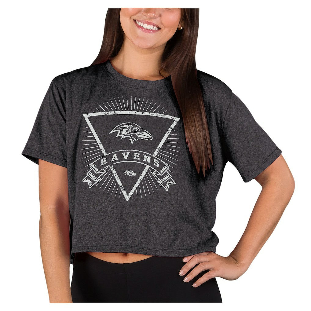 Baltimore Ravens Concepts Sport Women's Quest Knit Crop Top - Charcoal outlet