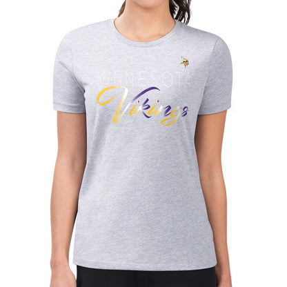 Minnesota Vikings G-III 4Her by Carl Banks Women's Super-Slim Fit Lightweight Shadow Logo T-Shirt - Gray discount