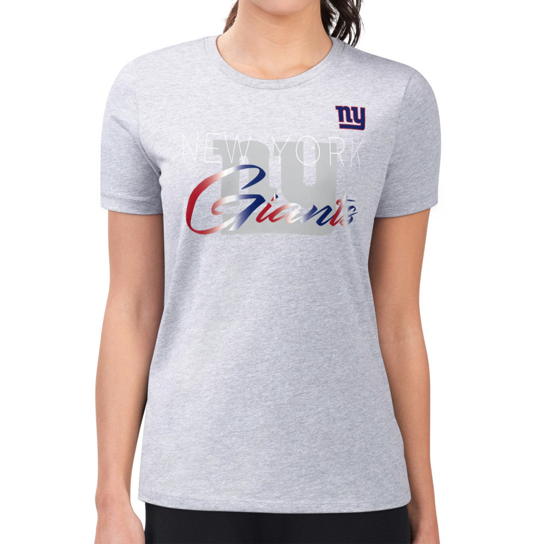 New York Giants G-III 4Her by Carl Banks Women's Super-Slim Fit Lightweight Shadow Logo T-Shirt - Gray sale