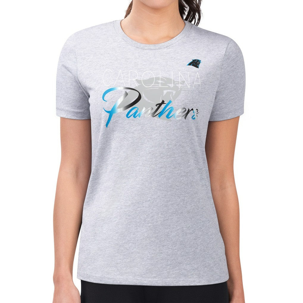 Carolina Panthers G-III 4Her by Carl Banks Women's Super-Slim Fit Lightweight Shadow Logo T-Shirt - Gray discount