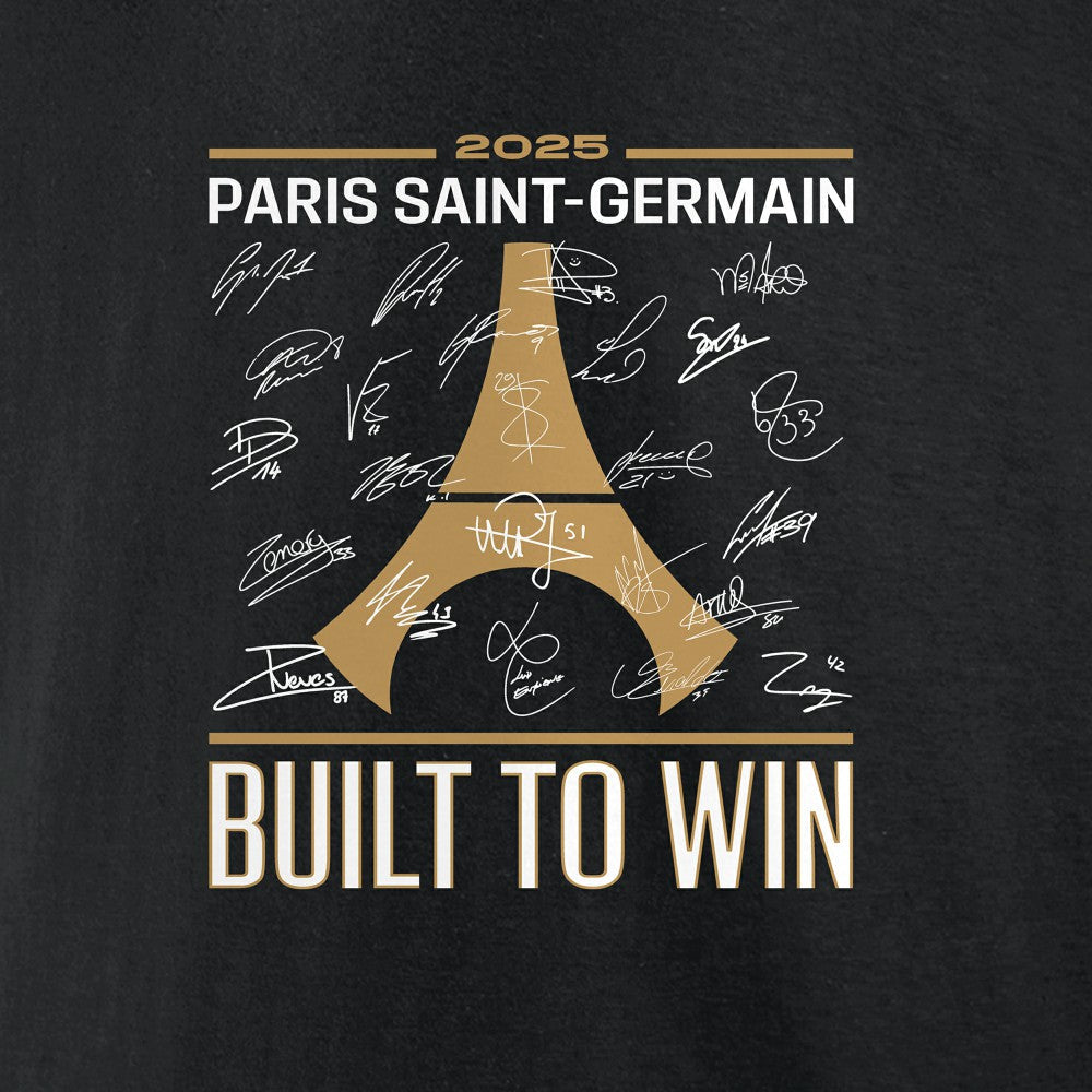 Paris Saint-Germain 2025 Champions League Winners Signature Roster T-Shirt - Black outlet