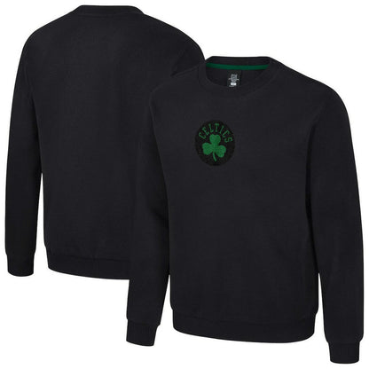 Boston Celtics Stadium Essentials Unisex Club Level Chenille Sweatshirt - Black for sale