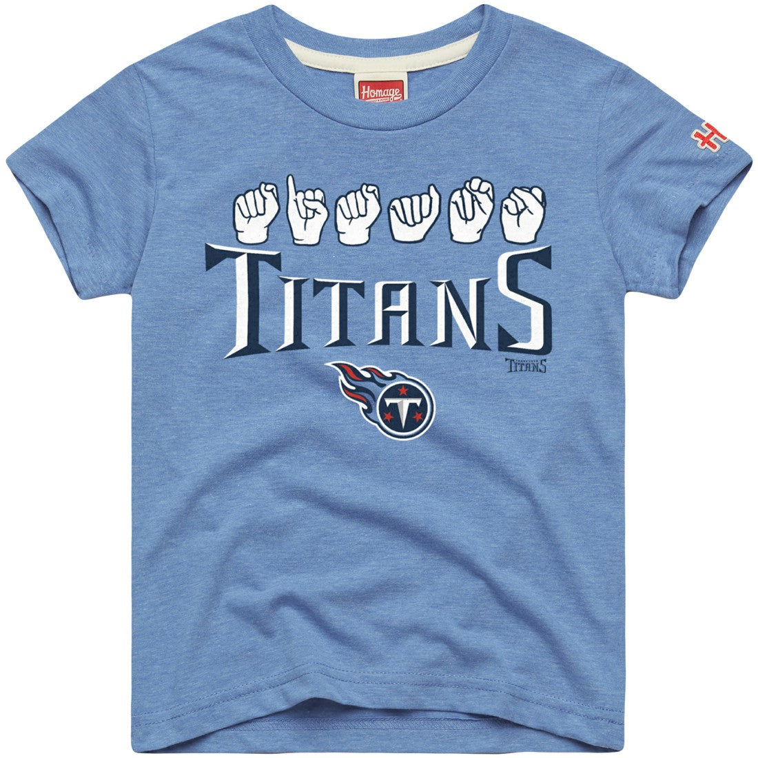 Tennessee Titans Homage Youth Love Sign x ASL 2.0 Tri-Blend T-Shirt - Light Blue outlet