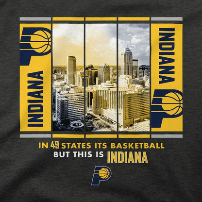 Indiana Pacers Stadium Essentials Unisex Skyline Boxout T-Shirt - Charcoal online