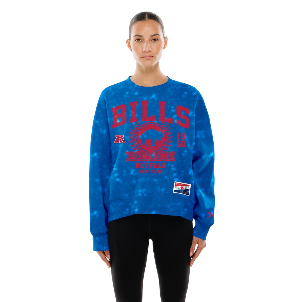 Buffalo Bills New Era Women's Throwback Oversized Boxy Sweatshirt - Royal cheap