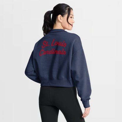 St. Louis Cardinals Women's Primetime Phoenix Fleece Half-Zip Sweatshirt - Navy | Nike