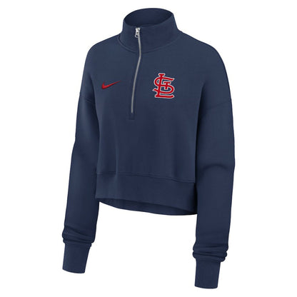 St. Louis Cardinals Women's Primetime Phoenix Fleece Half-Zip Sweatshirt - Navy | Nike
