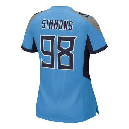 Jeffery Simmons Tennessee Titans Women's Team Game Jersey - Light Blue | Nike online