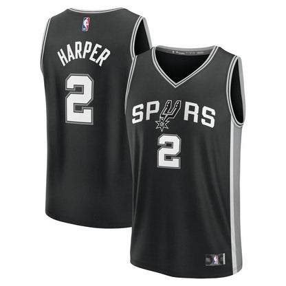 Dylan Harper San Antonio Spurs 2025 NBA Draft First Round Pick Fast Break Replica Jersey - Icon Edition - Black | Fanatics sale