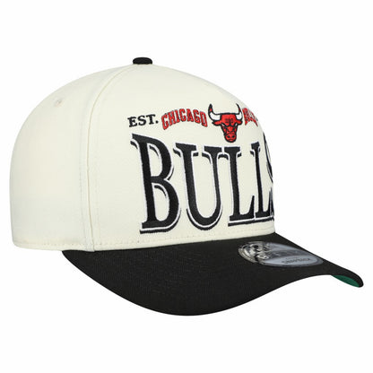 Chicago Bulls Stretched 2-Tone A-Frame 9FIFTY Adjustable Hat - Cream/Black | New Era online