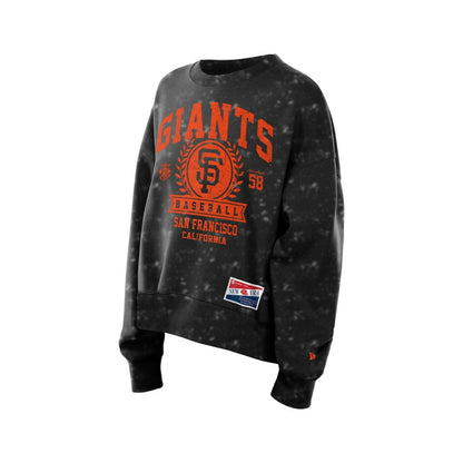 San Francisco Giants Women's Throwback Oversized Boxy Sweatshirt - Black | New Era