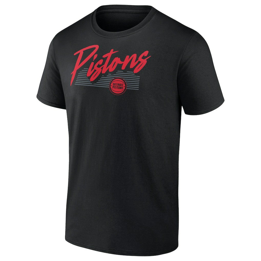 Detroit Pistons Color Block Slant Quick Strike T-Shirt sale - Black on sale