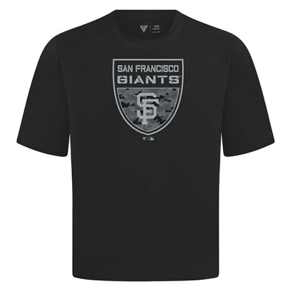 San Francisco Giants Levelwear Oversized Luxe Signature Knit Buckler T-Shirt - Black