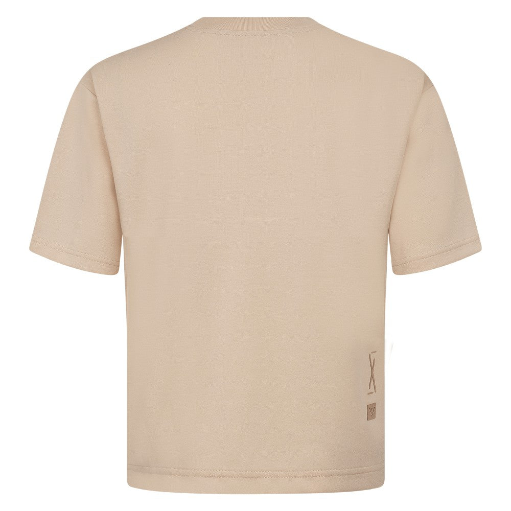 Kansas City Royals Levelwear Oversized Luxe Signature Knit Buckler T-Shirt - Khaki