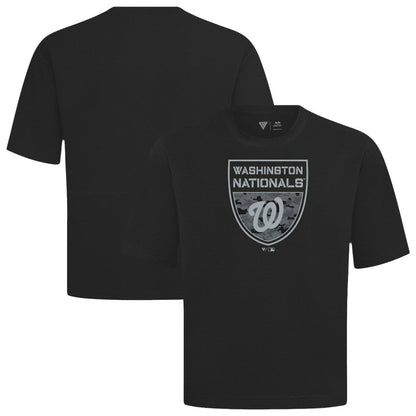 Washington Nationals Levelwear Oversized Luxe Signature Knit Buckler T-Shirt - Black