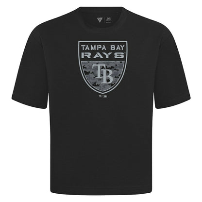 Tampa Bay Rays Levelwear Oversized Luxe Signature Knit Buckler T-Shirt - Black