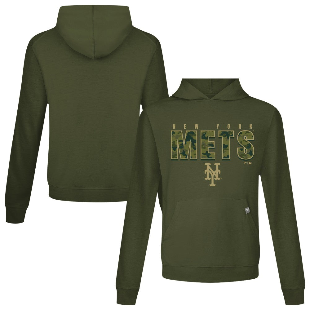 New York Mets Levelwear Relay Protect Pullover Hoodie - Green