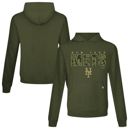 New York Mets Levelwear Relay Protect Pullover Hoodie - Green