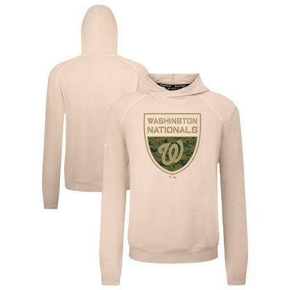 Washington Nationals Levelwear Mandate Buckler Tri-Blend Pullover Hoodie - Khaki