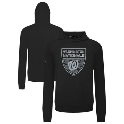 Washington Nationals Levelwear Mandate Buckler Tri-Blend Pullover Hoodie - Black